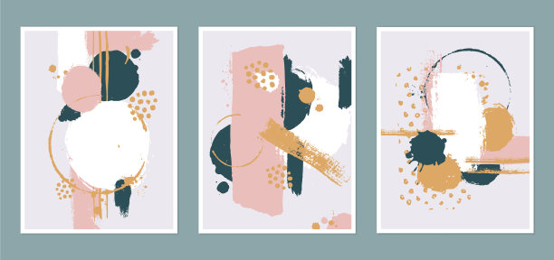 抽象海报设计与手绘形状图片下载