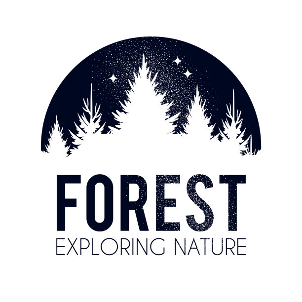 针叶林剪影背景自然图片下载