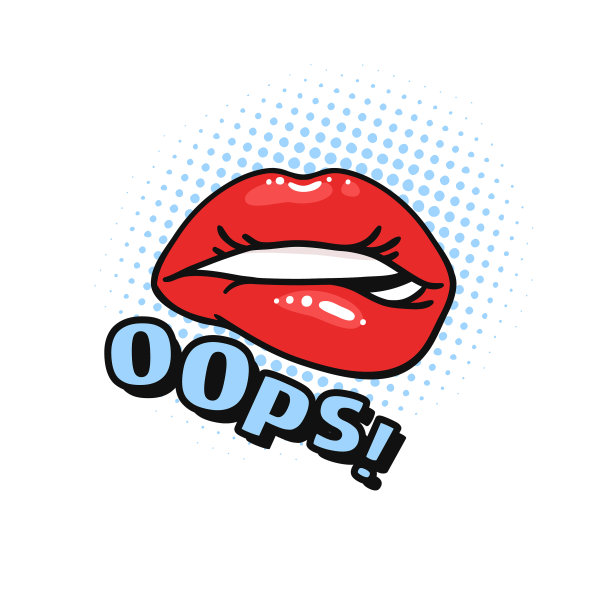 性感的女性嘴唇与光泽的红色口红和文字图片下载