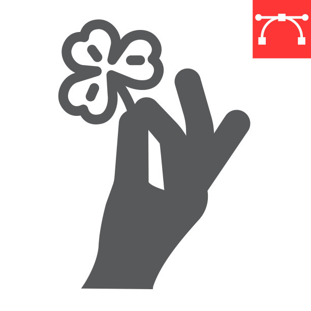 手握三叶草字形圣帕特里克节图标图片下载