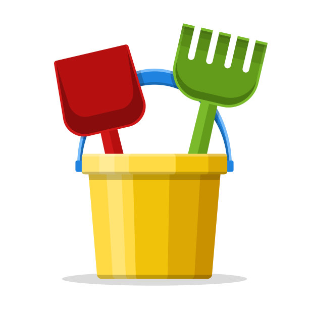 铲斗铲子和耙孤立在白色图片下载