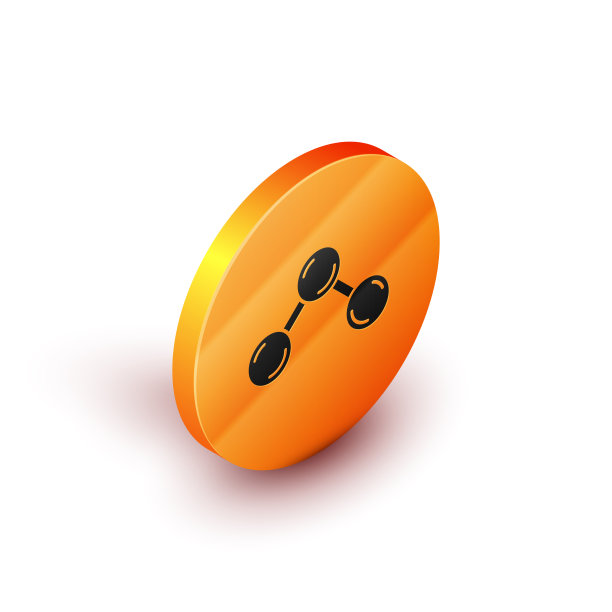 等距分子图标孤立在白色图片下载