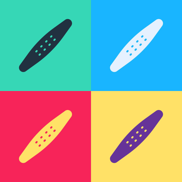 波普艺术指甲文件宠物图标孤立的颜色图片下载