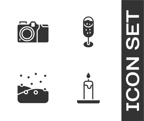 设燃烧蜡烛拍照和降雪机图片下载