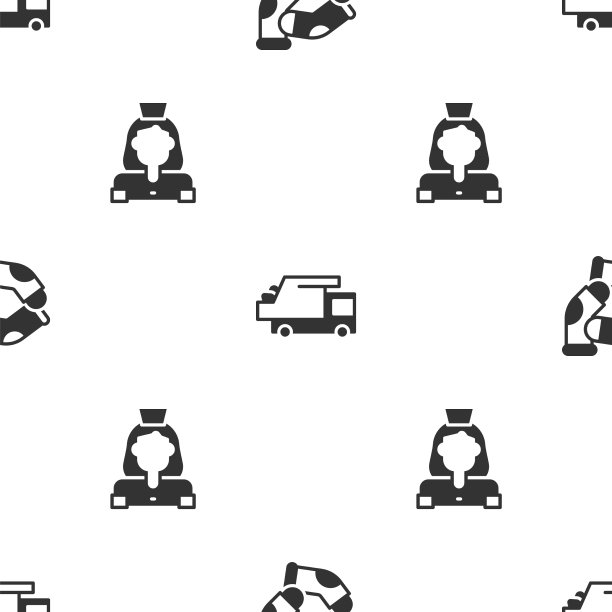 设袜子、垃圾车和清洁女工服务图片下载