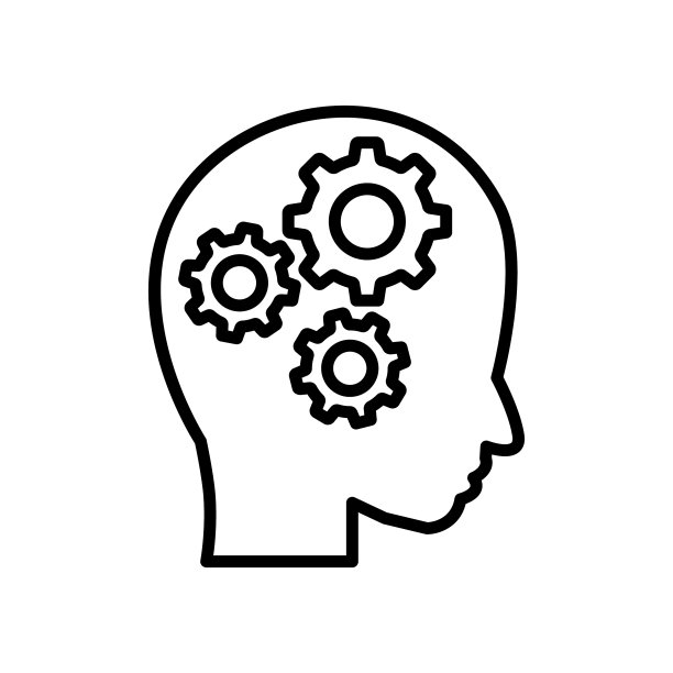 头部带有设置线图标的管理符号图片下载