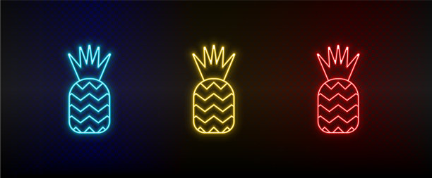 霓虹图标设置安纳设红蓝黄图片下载