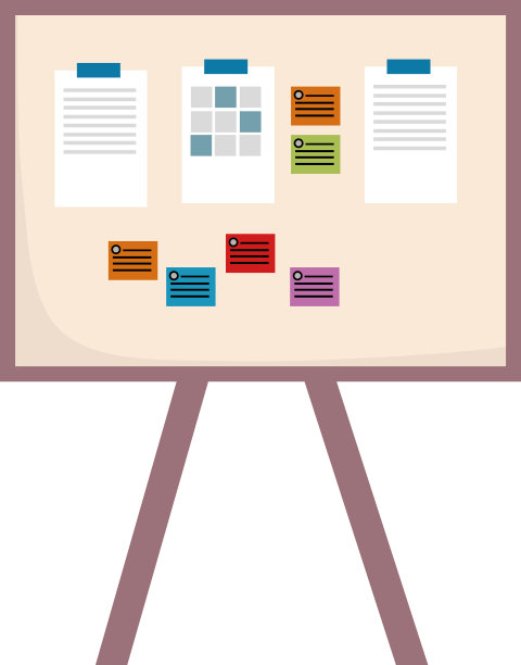 商务办公板介绍卡通平面图片下载