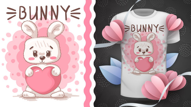 印有心形图案的t恤图片下载