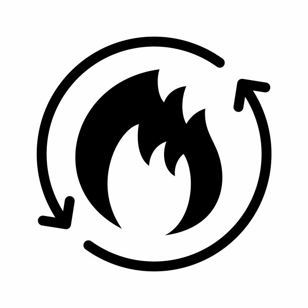 圆形箭头信息标志中的助推火箭火焰图片下载