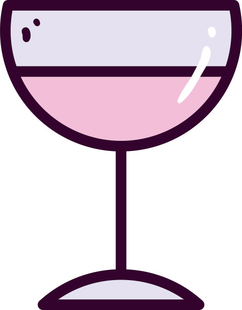 酒杯的线条和灌装风格的图标设计图片下载