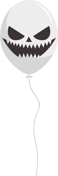 万圣节概念气球，可怕的脸平图片下载