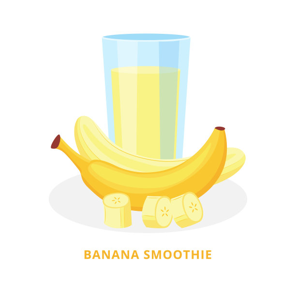 香蕉冰沙玻璃饮料和香蕉平板图片下载