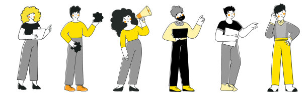 办公室职员设定平面卡通图片下载