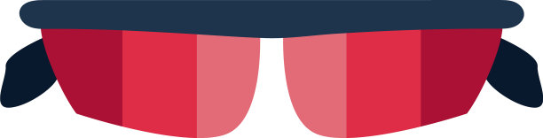 运动眼镜与红色镜片平风格在白色图片下载