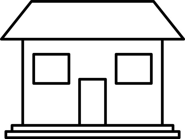 房子形状图标线条风格图片下载