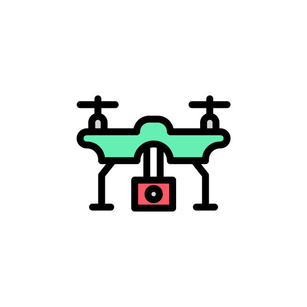 无人机填充线图标互联网上的白色思考图片下载