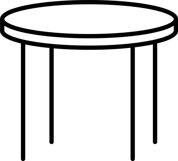 圆桌家具装饰孤立图标图片下载