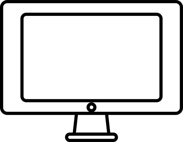 电脑显示器图标线条样式图片下载