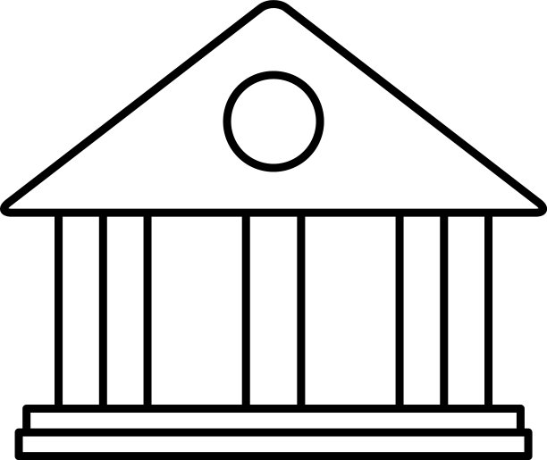 法院大楼图标线条风格图片下载