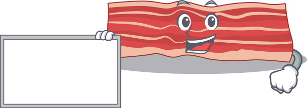 卡通人物培根拿着一块板图片下载