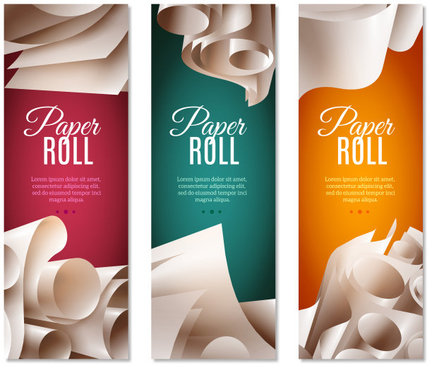 3d纸卷横幅图片下载