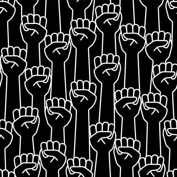 一个简单的拳头的无缝插图模式，图片下载