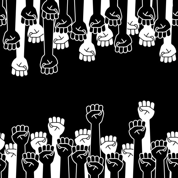 一个简单的拳头的无缝插图模式，图片下载