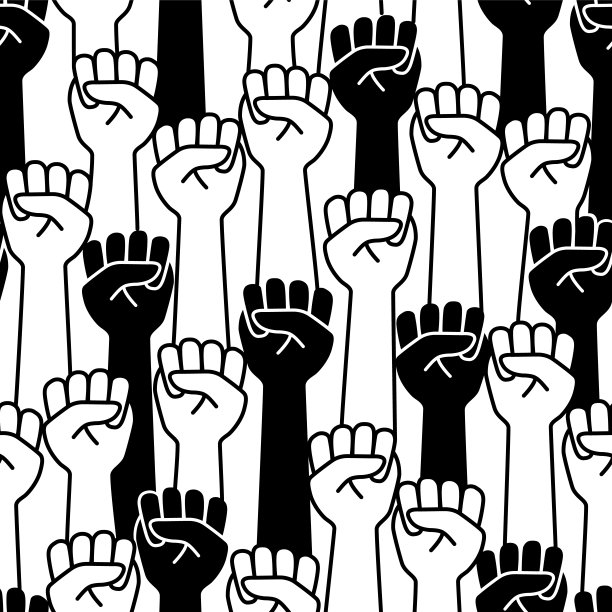 一个简单的拳头的无缝插图模式，图片下载