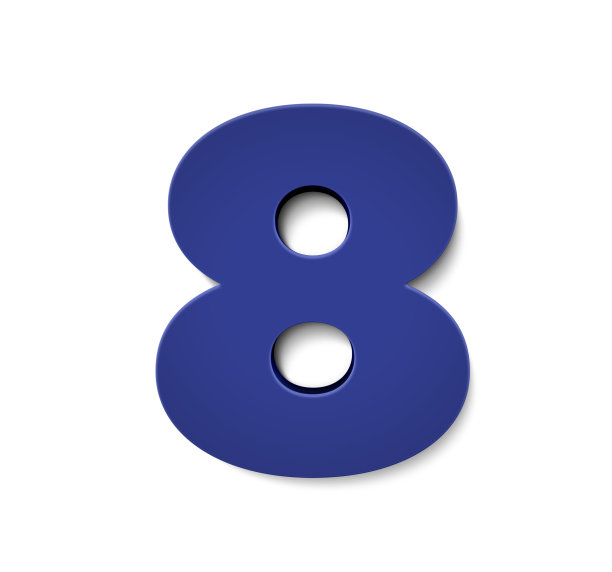 3d插图数字蓝色8图片下载
