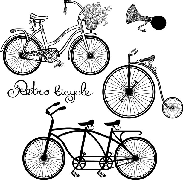 复古的自行车集图片下载