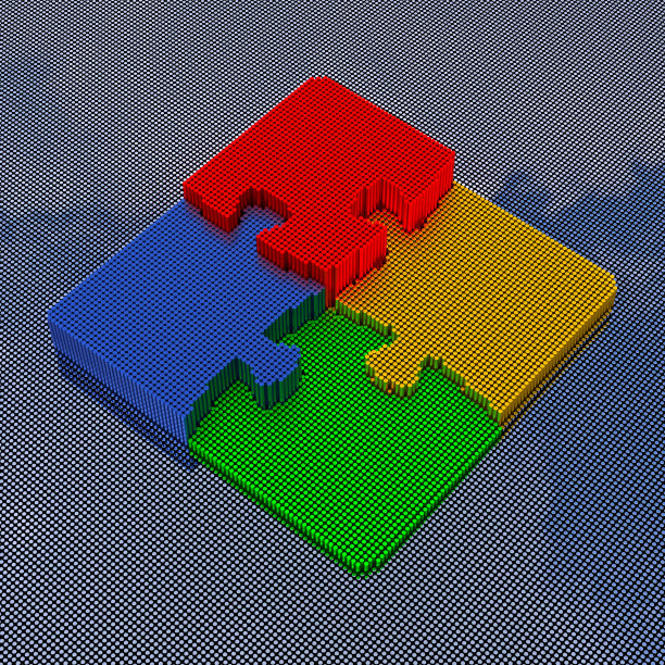 像素艺术风格拼图，3d渲染图片下载