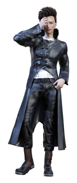 3D插图男性少年男孩在白色图片下载