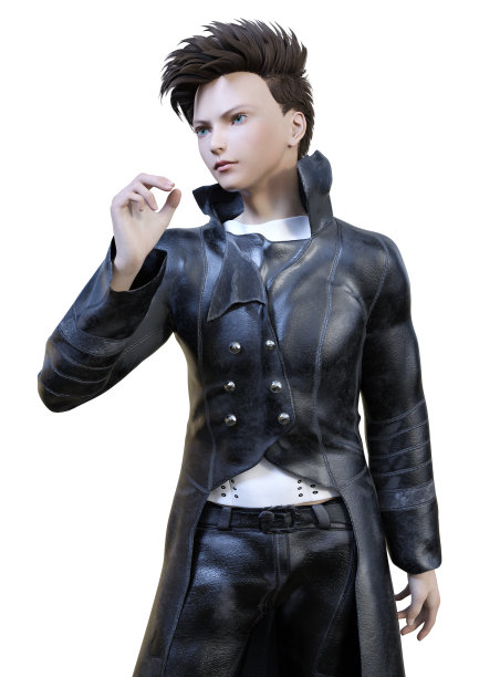 3D插图男性少年男孩在白色图片下载