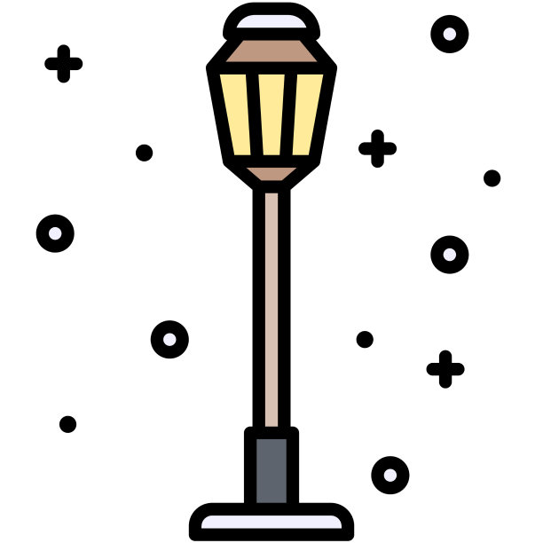灯柱与雪标冬城有关图片下载