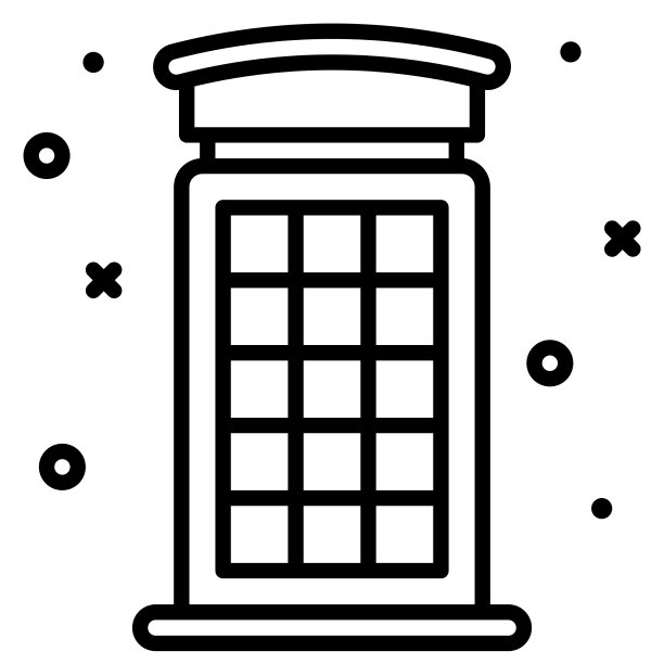 冬季城市电话亭图标图片下载
