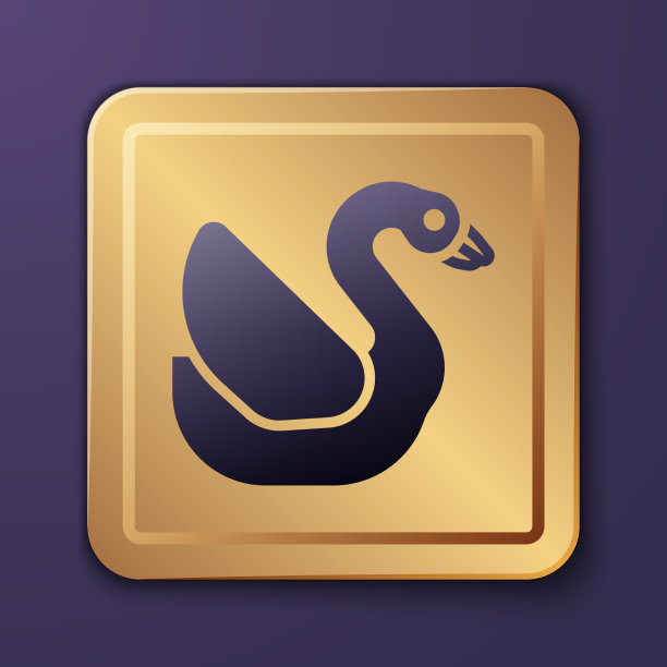 紫色天鹅鸟图标孤立在紫色上图片下载