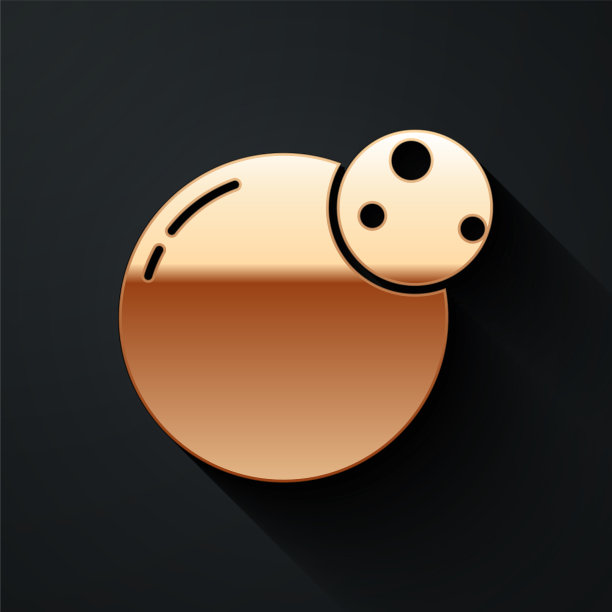 金色星球图标孤立在黑色背景图片下载