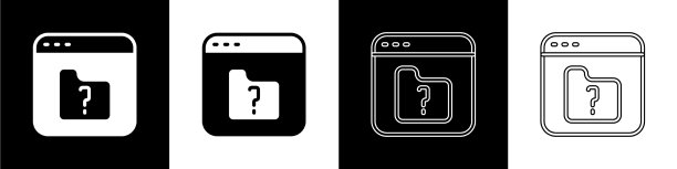 设置文件丢失的图标隔离在黑色和白色图片下载