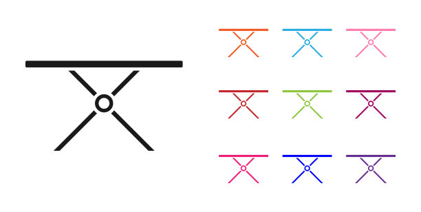 黑色熨衣板图标孤立在白色上图片下载