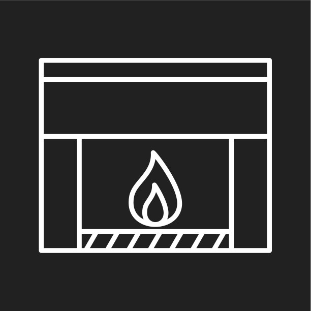 独特的壁炉线条图标图片下载
