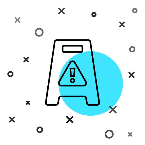 黑线湿地板和正在清洁图标图片下载