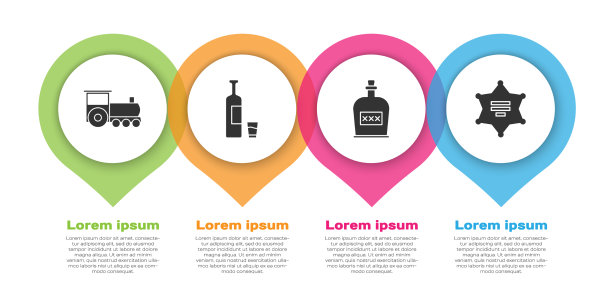 设置复古火车威士忌酒瓶和玻璃酒精图片下载