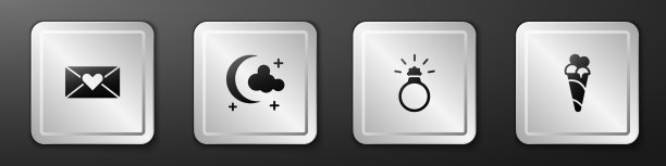 在信封上放上情人节的月亮和星星图片下载