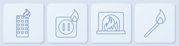 在燃烧的建筑物内部设置火线图片下载