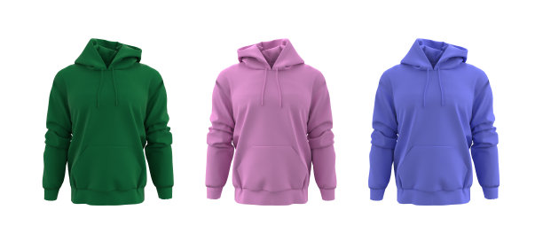 空白连帽运动衫模型打印，孤立在白色背景图片下载