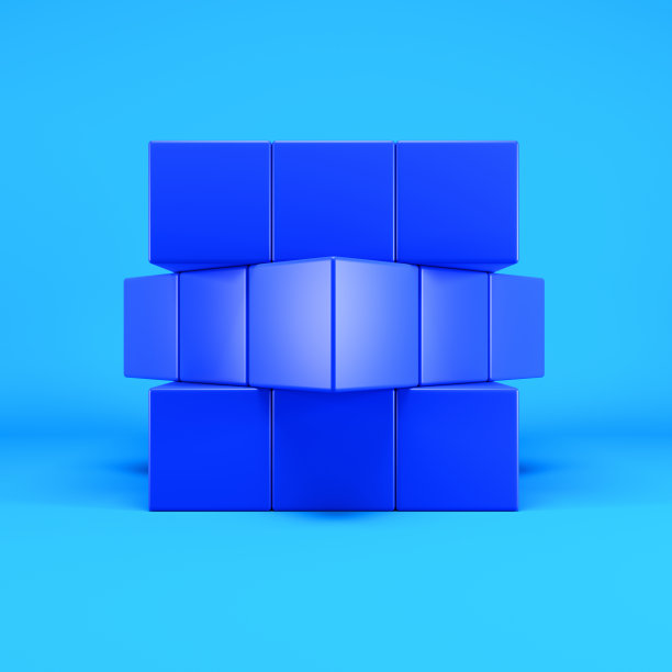 三维渲染立方体块图片下载