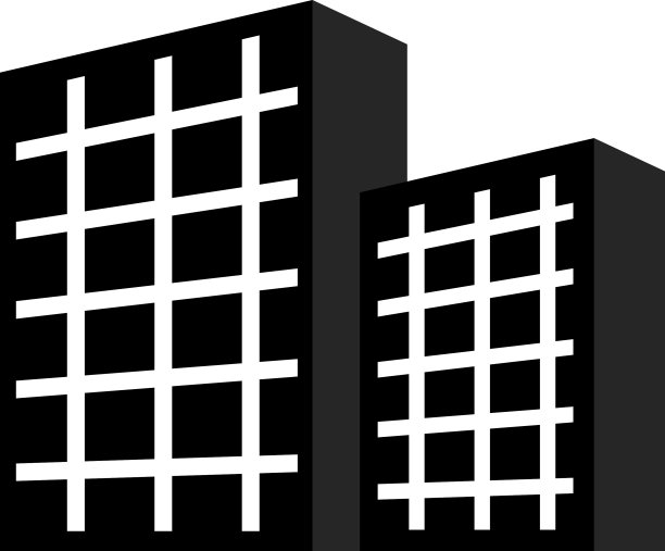 办公楼图标剪影风格图片下载