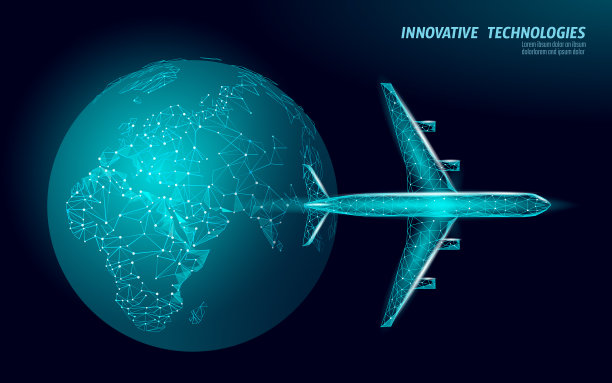 飞机从行星绕地球飞行图片下载