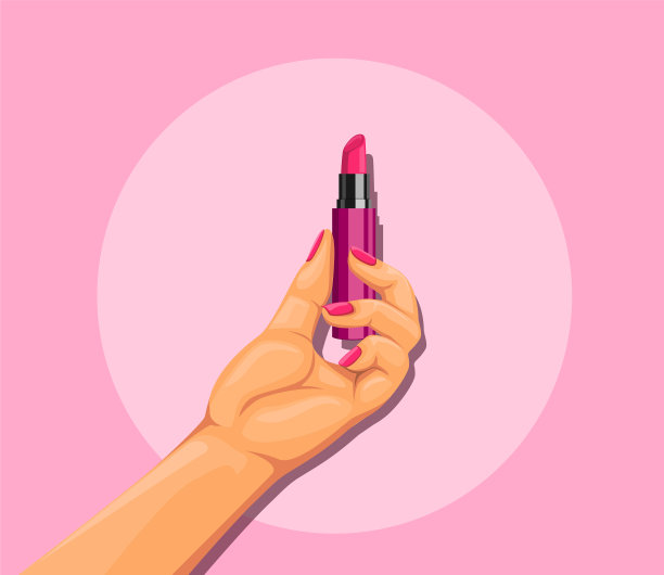 女性手握口红化妆品图片下载